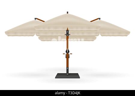Grandi ombrelloni per bar e caffè sulla terrazza o in spiaggia illustrazione vettoriale isolati su sfondo bianco Illustrazione Vettoriale