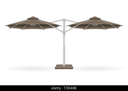 Grandi ombrelloni per bar e caffè sulla terrazza o in spiaggia illustrazione vettoriale isolati su sfondo bianco Illustrazione Vettoriale
