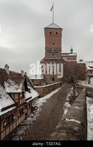 Norimberga castello imperiale (Keiserburg) dal Sacro Romano Impero - uno dei principali luoghi di interesse turistico della città e il simbolo di Norimberga - Germania Foto Stock