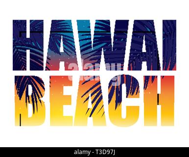 Hawai spiaggia paradiso estivo Abstract Palm Background. Illustrazione Vettoriale Illustrazione Vettoriale
