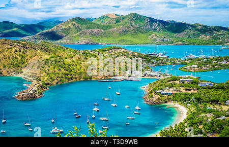 English Harbour in Antigua e Barbuda, dei Caraibi Foto Stock