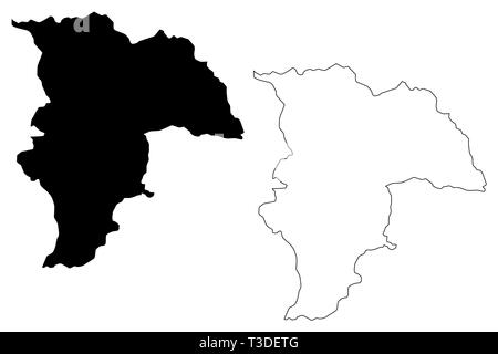 Provincia Balkh (Repubblica Islamica dell'Afghanistan, province afghane) mappa illustrazione vettoriale, scribble schizzo Balkh mappa Illustrazione Vettoriale