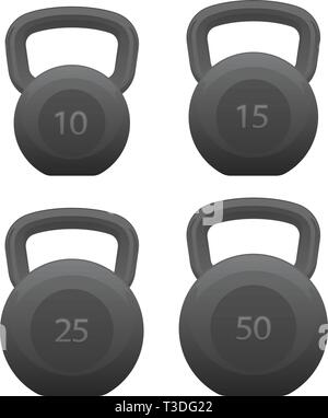 Set Kettlebells isolato illustrazione vettoriale Illustrazione Vettoriale