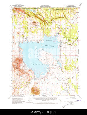 USGS TOPO Map California CA Clear Lake serbatoio 297111 1951 62500 Restauro Foto Stock