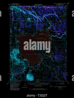 USGS TOPO Map California CA Clear Lake serbatoio 297114 1951 62500 Restauro invertito Foto Stock