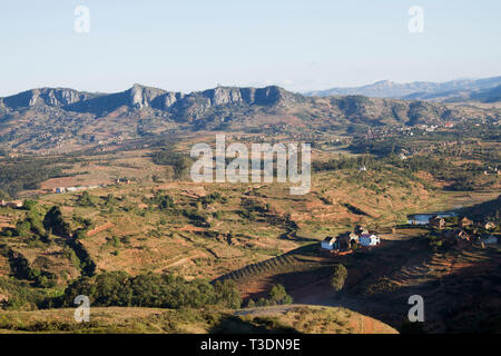 Madagascan hill country scena di paesaggio,Madagascar Foto Stock