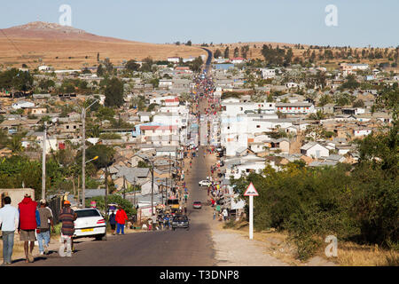 Tipico paese rurale, Ilakaka, Madagascar,Africa.Sapphire città mineraria Foto Stock