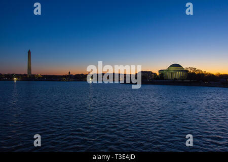 Washington, D.C. a sunrise durante il Cherry Blossom Festival Foto Stock