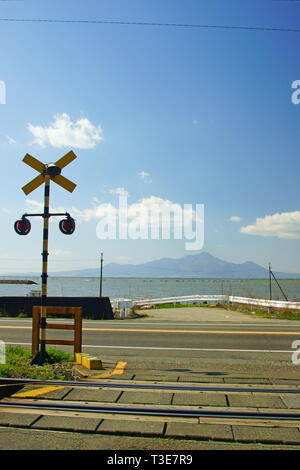 Mt. Unzen fugen e Ariake Mare, Prefettura di Kumamoto, Giappone Foto Stock