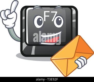 Busta con il tasto f7 in forma mascotte Illustrazione Vettoriale