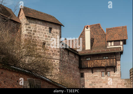 Norimberga castello imperiale (Keiserburg) dal Sacro Romano Impero - uno dei principali luoghi di interesse turistico della città e il simbolo di Norimberga - Germania Foto Stock