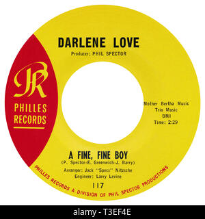 Noi 45 rpm singolo di un fine, Fine ragazzo di Darlene Love sull'etichetta Philles dal 1963. Scritto da Phil Spector, Ellie Greenwich e Jeff Barry, prodotta da Phil Spector e disposti da Jack Nitzsche. Foto Stock