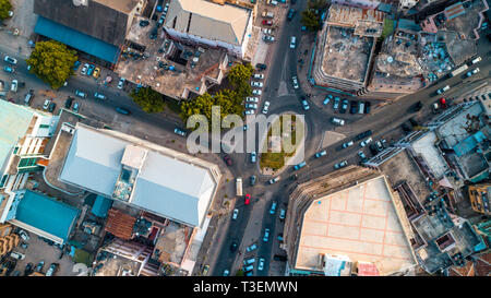 Vista aerea del porto di pace, città di Dar es Salaam Foto Stock