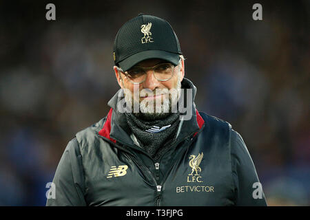 Liverpool, Regno Unito. 09Apr, 2019. Liverpool Manager Jurgen Klopp prima della UEFA Champions League quarti di finale prima gamba match tra Liverpool e Porto ad Anfield il 9 aprile 2019 a Liverpool Credit: Immagini di PHC/Alamy Live News Foto Stock