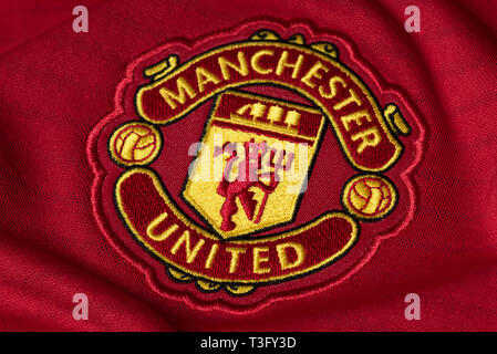 Close up DI MAGLIA MANCHESTER UNITED - CASA. Foto Stock