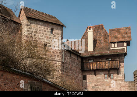 Norimberga castello imperiale (Keiserburg) dal Sacro Romano Impero - uno dei principali luoghi di interesse turistico della città e il simbolo di Norimberga - Germania Foto Stock