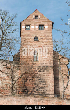 Norimberga castello imperiale (Keiserburg) dal Sacro Romano Impero - uno dei principali luoghi di interesse turistico della città e il simbolo di Norimberga - Germania Foto Stock