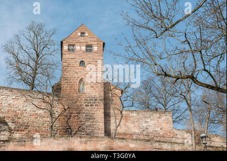 Norimberga castello imperiale (Keiserburg) dal Sacro Romano Impero - uno dei principali luoghi di interesse turistico della città e il simbolo di Norimberga - Germania Foto Stock