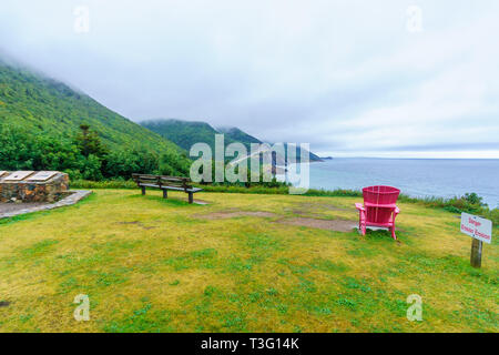 Paesaggio (vicino a Cap Rouge) lungo la Cabot Trail, in Cape Breton Island, Nova Scotia, Canada Foto Stock