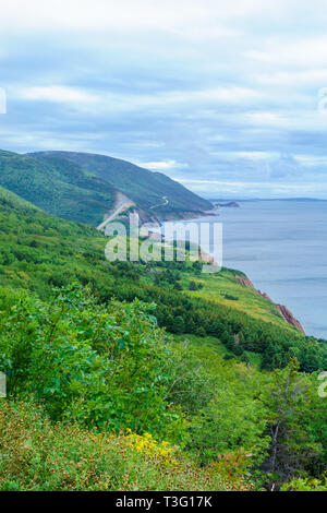 Paesaggio (vicino a Cap Rouge) lungo la Cabot Trail, in Cape Breton Island, Nova Scotia, Canada Foto Stock