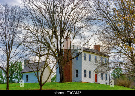 Elizabethton,Tennessee,Stati Uniti d'America - 2 Aprile 2019: brigadiere gen. di Nathaniel Taylor casa costruita intorno al 1818. Foto Stock