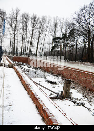 Resti della camera a gas e crematorio, Auschwitz Birkenau, campo di concentramento, morte camp, Polonia Foto Stock