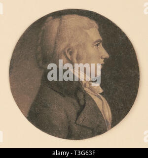 William Henry Harrison, IX presidente degli Stati Uniti, testa e spalle ritratto di profilo come un organo delegato della casa di rappresentanti dei territori del nord-ovest, incisione, Charles Balthazar Julien Févret de Saint-Mémin, 1800 Foto Stock