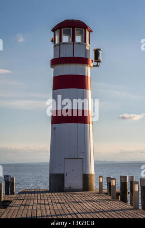 Leuchtturm (faro) Podersdorf, Neusiedler See, Burgenland, Austria Foto Stock