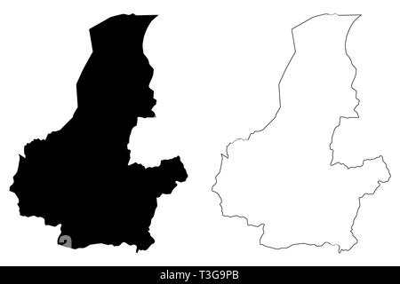 Faryab provincia (Repubblica Islamica dell'Afghanistan, province afghane) mappa illustrazione vettoriale, scribble schizzo Faryab mappa Illustrazione Vettoriale