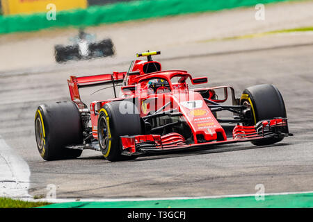 Monza/Italia - #7 Kimi Raikkonen (Ferrari) alla chicane Roggia durante il GP DI ITALIA Foto Stock