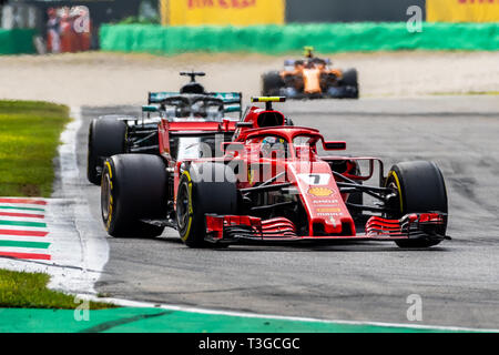 Monza/Italia - #7 Kimi Raikkonen (Ferrari) alla chicane Roggia durante il GP DI ITALIA Foto Stock