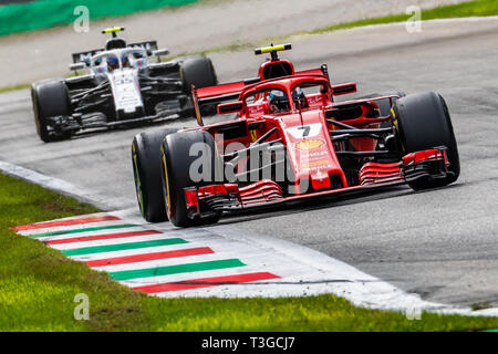 Monza/Italia - #7 Kimi Raikkonen (Ferrari) alla chicane Roggia durante il GP DI ITALIA Foto Stock