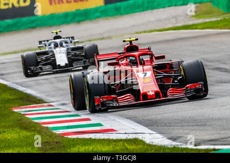 Monza/Italia - #7 Kimi Raikkonen (Ferrari) alla chicane Roggia durante il GP DI ITALIA Foto Stock