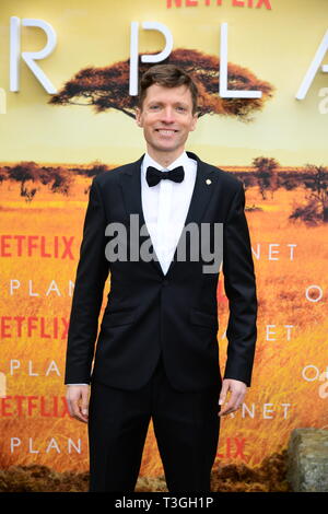Colin Butfield frequentando il global premiere di Netflix è il nostro pianeta, tenutosi presso il Museo di Storia Naturale di Londra. Foto Stock