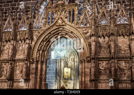 Cattedrale di Valencia Sacro Graal interno Spagna Europa Foto Stock