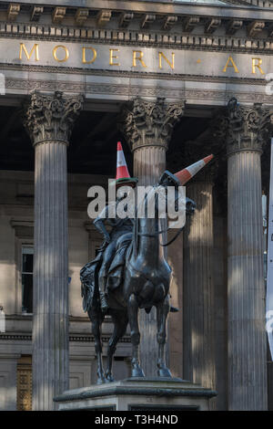 Statua del Duca di Wellington a Glasgow Galleria di Arte Moderna - Glasgow, Scotland, Regno Unito Foto Stock