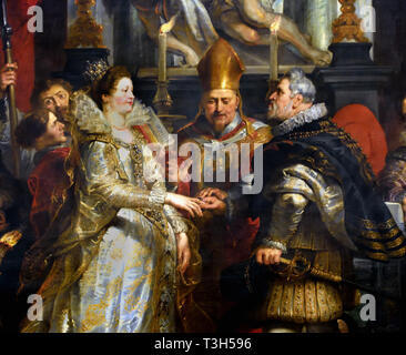 Il matrimonio tramite proxy di Maria de' Medici al re Enrico IV - Marie de' Medici 1622-1624 ciclo da Peter Paul Rubens commissionata dalla regina Maria de' Medici, vedova del re Enrico IV di Francia, per il Palazzo del Lussemburgo a Parigi, Foto Stock