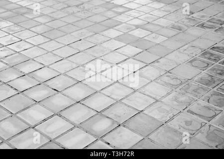 In bianco e nero del pavimento in pietra texture di sfondo Foto Stock