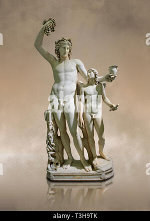 Ii secolo D.C. Romana scolpita in marmo di Dioniso ed Eros, inv 6307, Museo di Archeologia, Italia Foto Stock