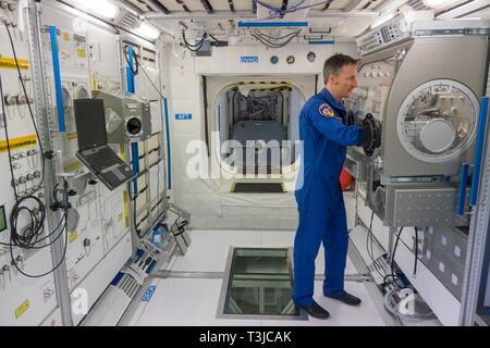 Matthias Maurer, Astronauta, in astronave EAC, centro di formazione per gli astronauti, Colonia, Germania Foto Stock