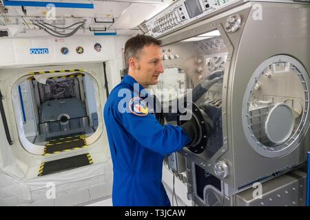 Matthias Maurer, Astronauta, in astronave EAC, centro di formazione per gli astronauti, Colonia, Germania Foto Stock