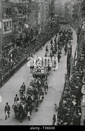 Incoronazione del Re Giorgio V e la regina Mary, Londra, 1911. Creatore: sconosciuto. Foto Stock