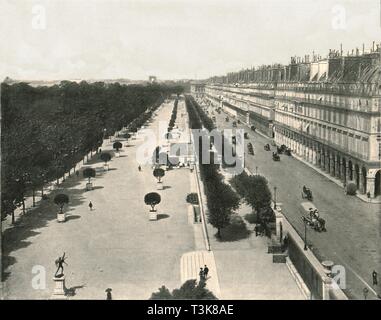 La Rue de Rivoli, Paris, Francia, 1895. Creatore: sconosciuto. Foto Stock