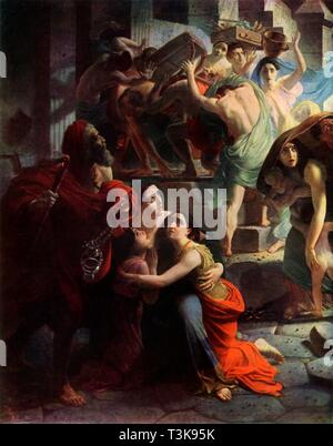 "L'ultimo giorno di Pompei", 1833, dettaglio (1965). Creatore: Karl Briullov. Foto Stock