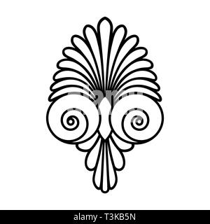 Antico greco swirl simbolo di ornamento, vettore e illustrazione Illustrazione Vettoriale