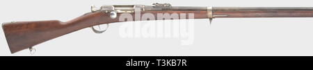 Armi di servizio, FRANCIA, modello di fucile 1866/74 (Chassepot transformé Gras), fabbricato in Belgio, il calibro 11 mm, numero 14433, Additional-Rights-Clearance-Info-Not-Available Foto Stock
