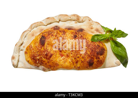 Calzone, ripiegato pizza ripiena, cibo italiano Foto Stock