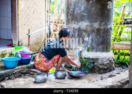 Il villaggio Sasak Ende in Lombok, Indonesia, Asia Foto Stock