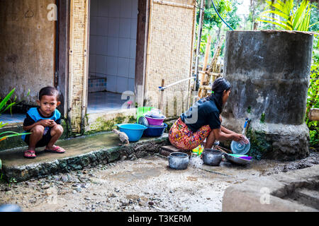 Il villaggio Sasak Ende in Lombok, Indonesia, Asia Foto Stock