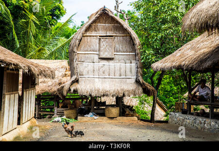 Il villaggio Sasak Ende in Lombok, Indonesia, Asia Foto Stock